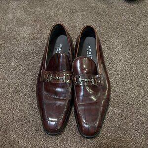 Moretti Black Label Men's Loafers - Size 12 - Brown Croc Print with Bit Hardware
